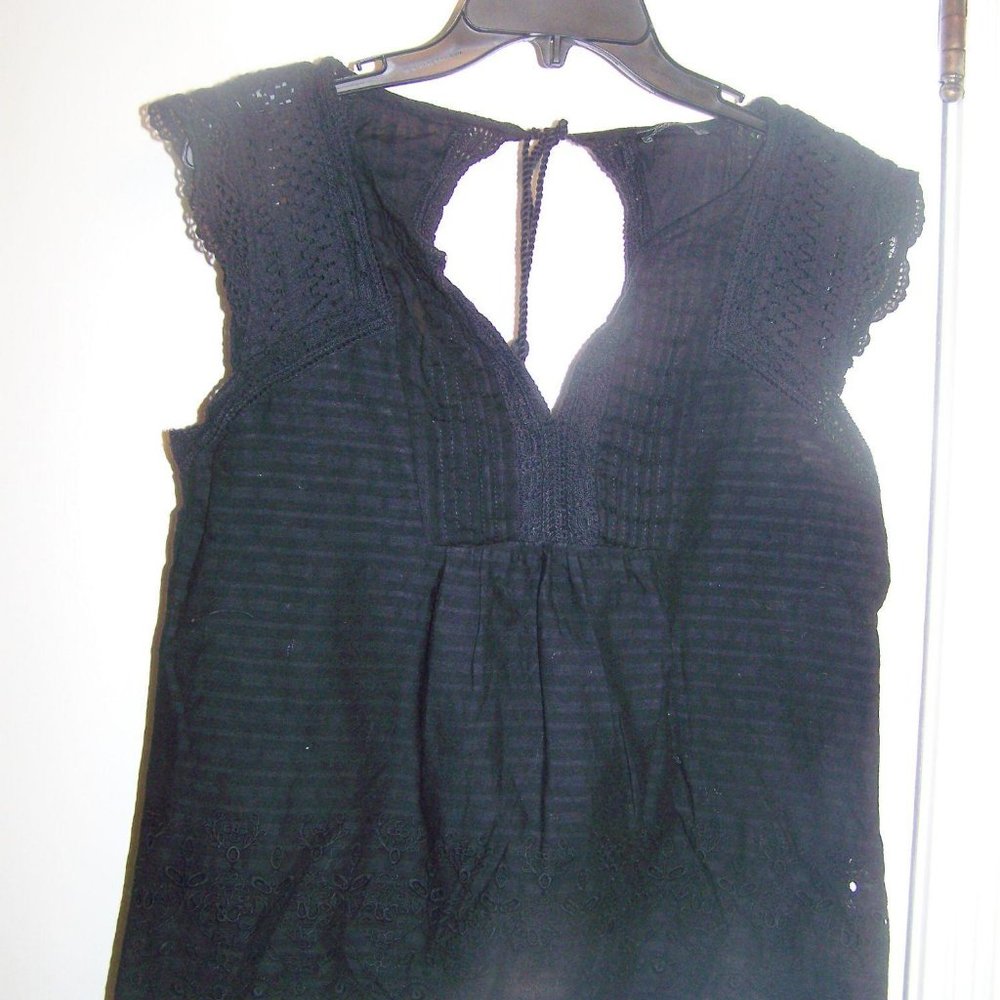 Lucky Brand Top Crochet Knit Cotton M